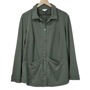 J. Jill Olive Green Button-Front Jacket